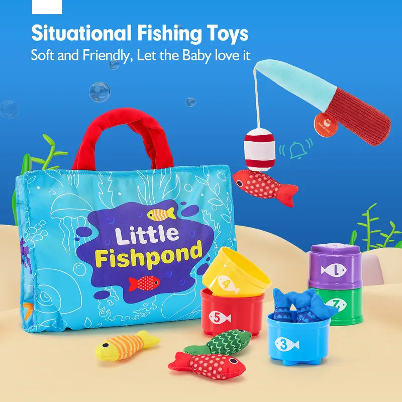 TinyCatch™ Montessori Fishing & Sorting Set - Keeps Toddlers Busy While Learning Colors & Counting Blumi Baby