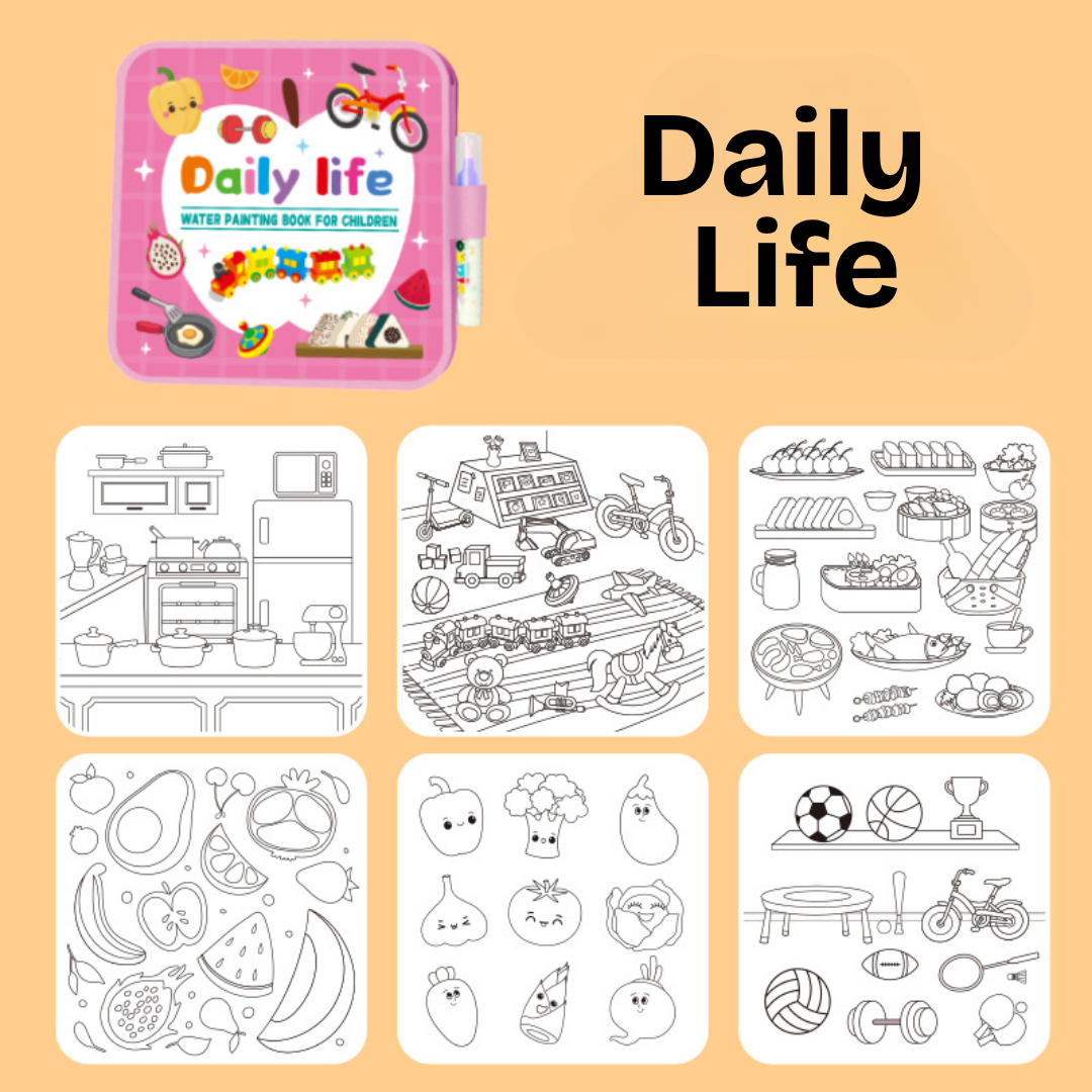 DoodleDry™ Mess-Free Reusable Water Coloring Book Blumi Baby