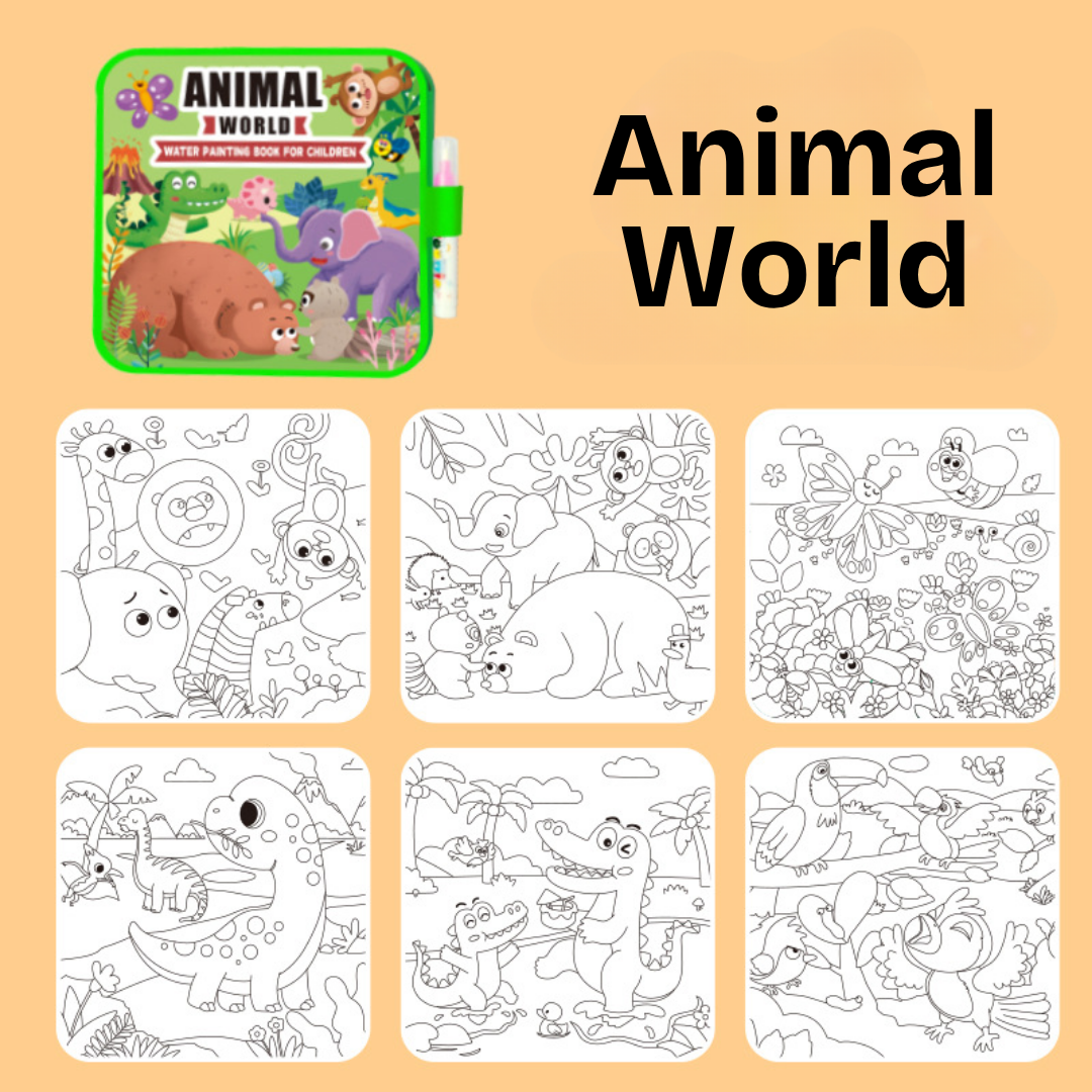 DoodleDry™ Mess-Free Reusable Water Coloring Book Blumi Baby