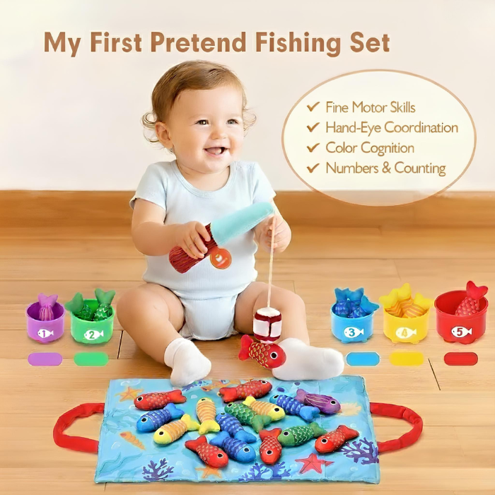 TinyCatch™ Montessori Fishing & Sorting Set - Keeps Toddlers Busy While Learning Colors & Counting Blumi Baby