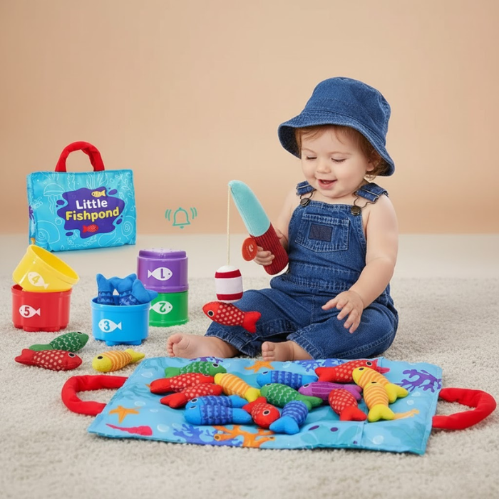 TinyCatch™ Montessori Fishing & Sorting Set - Keeps Toddlers Busy While Learning Colors & Counting Blumi Baby