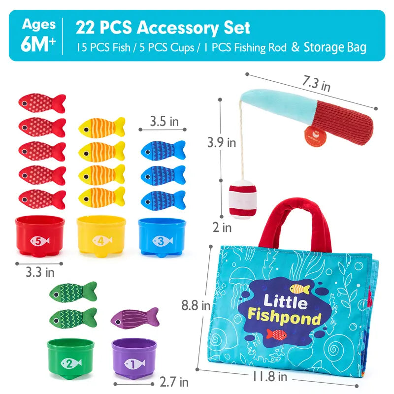 TinyCatch™ Montessori Fishing & Sorting Set - Keeps Toddlers Busy While Learning Colors & Counting Blumi Baby