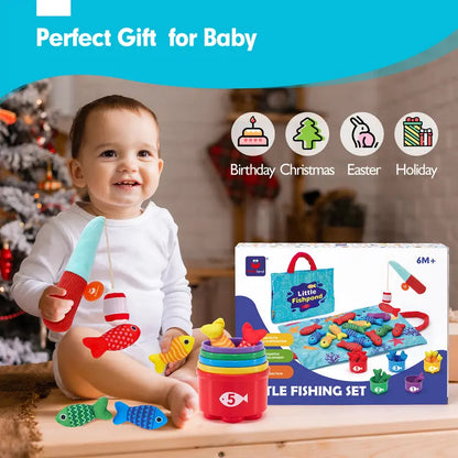TinyCatch™ Montessori Fishing & Sorting Set - Keeps Toddlers Busy While Learning Colors & Counting Blumi Baby