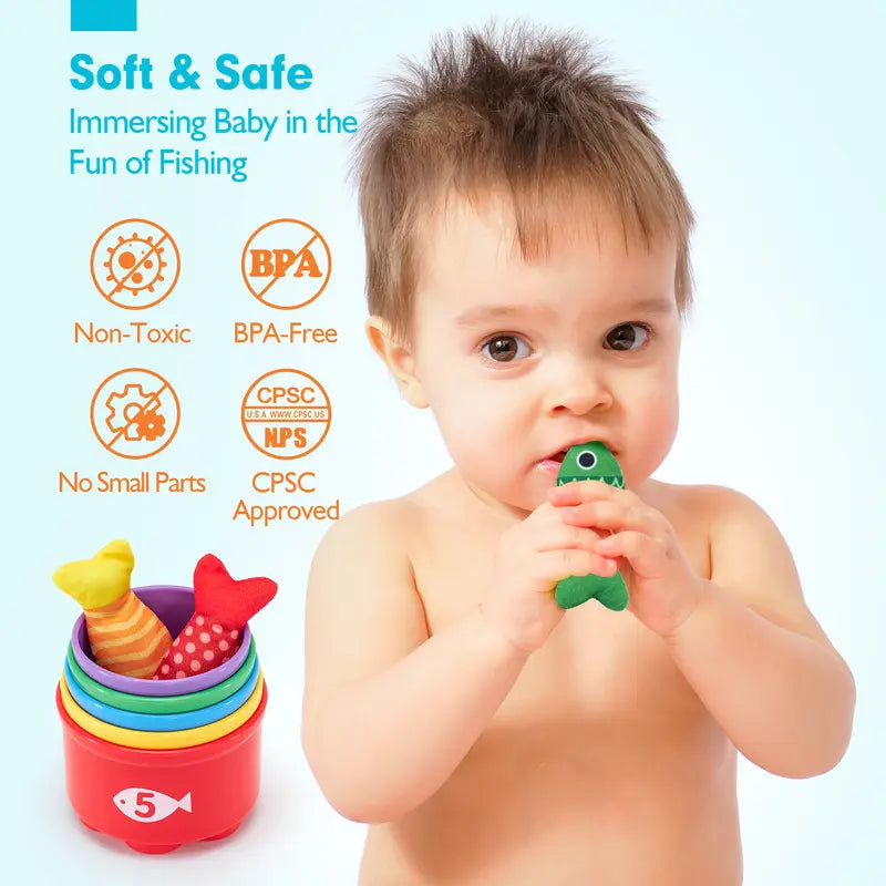 TinyCatch™ Montessori Fishing & Sorting Set - Keeps Toddlers Busy While Learning Colors & Counting Blumi Baby
